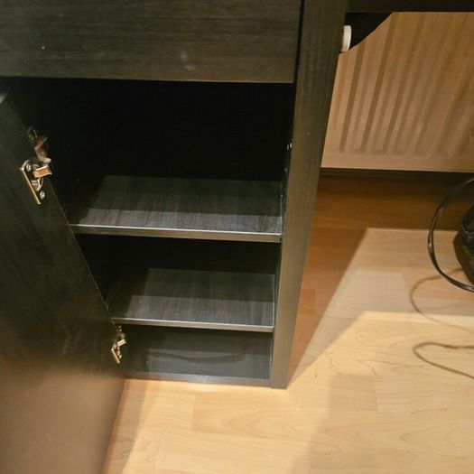 Desk with leather office chair