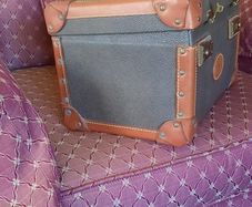 Vintage Mulberry leather vanity train case