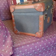 Vintage Mulberry leather vanity train case