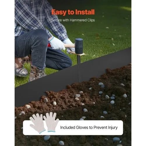 Steel Landscape Edging 4 Packs 40 x 12in Rust-Resistant Pathway Divider
