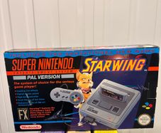 Super Nintendo retro console + games Mario