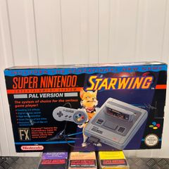 Super Nintendo retro console + games Mario