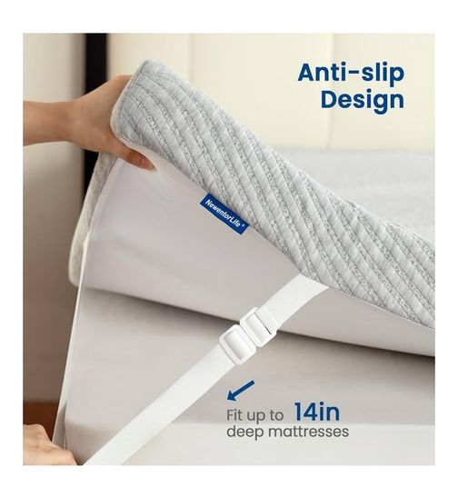 Fabulous New 7cm  Memory Foam Mattress Topper with 125-Night Sleep Trail Double(135x190x7cm) Silver Grey