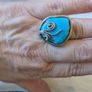 Silver and turquoise stone ring Image 5