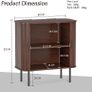 Sideboard Buffet Storage Cabinet with Tambour Sliding Door Walnut Image 2