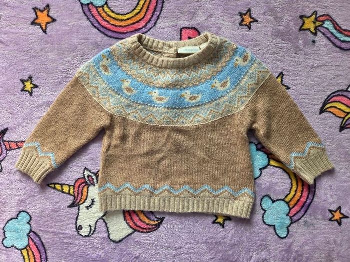 3-6m, JoJo Maman Bebe Duck Fair Isle Jumper and Bottoms