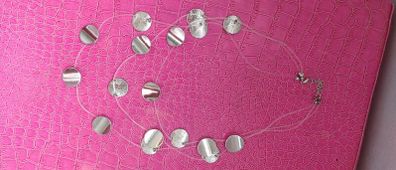 Beautiful  3 layer necklace silver metal zinc alloys