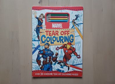 Marvel Tear Off Colouring Book with Pencils NEW