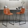 Set of 4 PU Leather Counter Barstool with Backrest 65cm Image 2