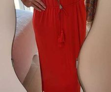 M&S Collection Red Full Length Dress Sz 16UK