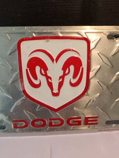 Official (NOS) Dodge Aluminum Car plate