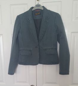 Wrangler cotton blazer size large 14 green in fab condition