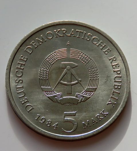 Leipzig Thomas Church 5 Mark 1984 East Germany DDR Rare