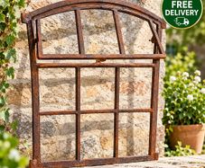 Antique Style Cast Iron Window with Opening Top