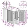 Dog House with Run Light Grey 117x201x123 cm Galvanised Steel Image 3