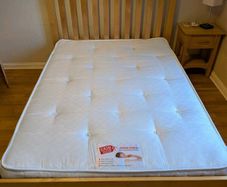 Double Bed Frame and Mattress, Solid Wood