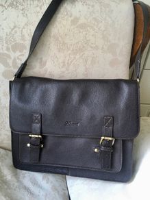 NEW leather messenger bag
