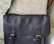 NEW leather messenger bag
