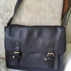 NEW leather messenger bag