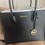 Michael Kors Mercer Large Pebbled Leather Accordion Satchel Tote Black Image 5