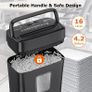 8 Sheet Cross Cut Paper Shredder, Shredder Shred Credit Cards/Staples/Clips for Small Home Office Use, Portable Handle Design with 16L Wastebasket (FREE POSTAGE) Image 5