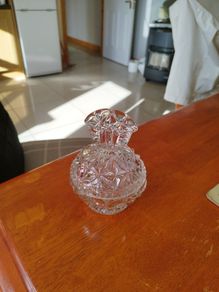 Lidded cut glass butterdish