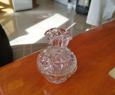 Lidded cut glass butterdish