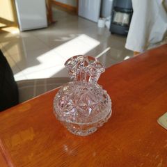 Lidded cut glass butterdish