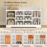 Coat Stand with Shoe Bench, Coat Set with 8 Double Hooks and Open Storage Space, Hallway Coat Rack Set Image 3