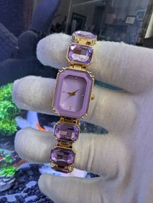 Lavender & Gold Crystal Bracelet Watch.