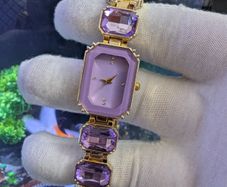 Lavender & Gold Crystal Bracelet Watch.