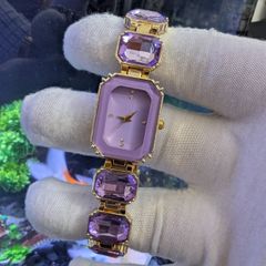 Lavender & Gold Crystal Bracelet Watch.