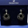Swarovski Smokey Crystal Dangle Pierced Earrings Dazzling Image 3