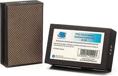 Glass Polish 15104 Diamond Hand Pad Sanding Block for Smoothing, Edging & Polishing 95 x 55mm - Grit 120