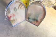 Small table photo frame in Italian silver from the 1950s, double frame for 2 photos, vintage portrait frame
