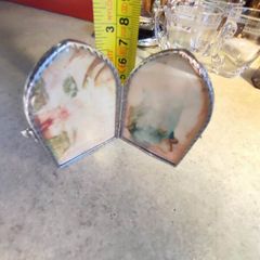 Small table photo frame in Italian silver from the 1950s, double frame for 2 photos, vintage portrait frame