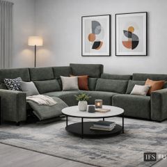 Modern Modular Corner Sofa with Recliners, USB & Wireless Charging