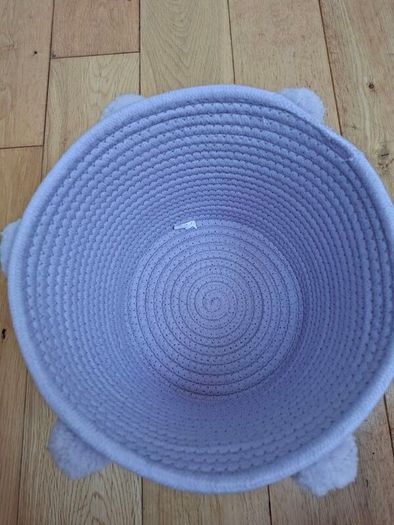 5 X Lilac Pom Pom Storage Baskets