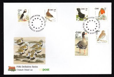 2001 Ireland Dual-value Birds Definitive stamps An Post First Day Cover (FDC) with Cork (Corcaigh) cancel