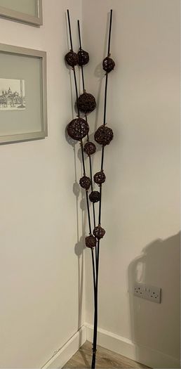 IKEA bundle 3 x decorative natural wicker rattan balls sticks and decor 8 rattan balls in IKEA basket