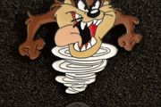 Tasmanian devil, pin back badge.