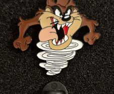 Tasmanian devil, pin back badge.
