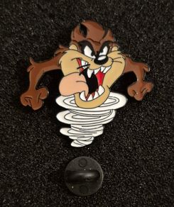 Tasmanian devil, pin back badge.
