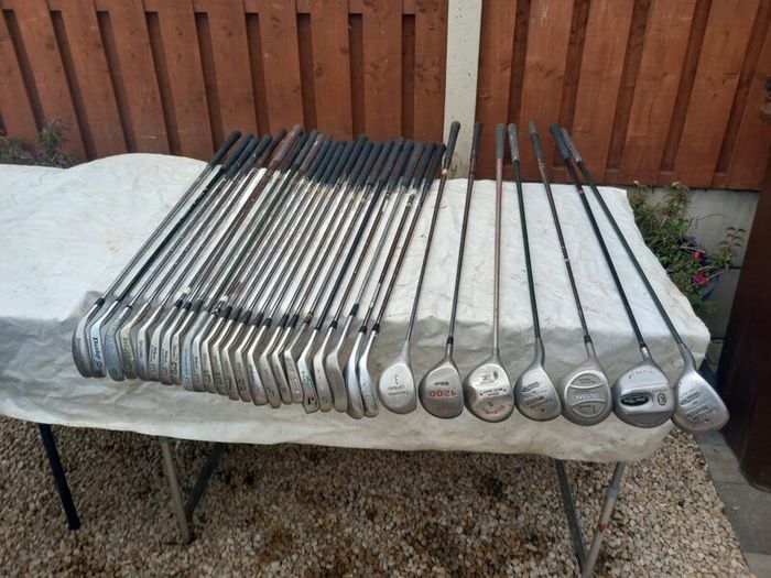 A Selection Of Golf Clubs.  All Left Handed Clubs