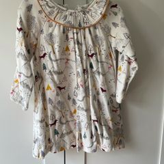 Marks and Spencer cream dress with winter scene
