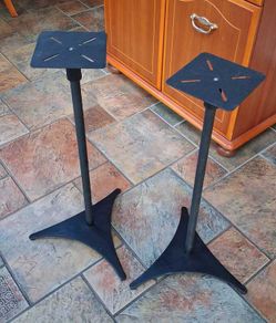 Sanus adjustable height metal speaker stands