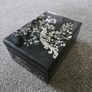 Black Jewellery Box with Peacock Design and Ring Storage Image 2