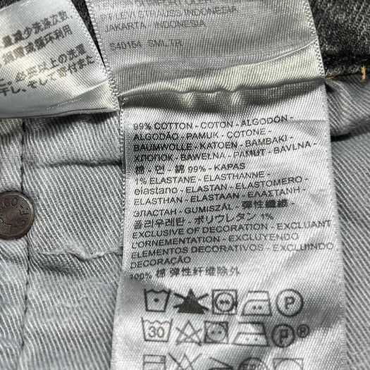 Levi's 512 Tapered Jeans Slim Fit - Premium Big E W34 L24 Washed Black/Grey