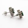 925 Sterling Silver Green Glass & Cubic Zirconia Stud Earrings Image 6
