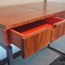 Walnut and steel writing desk Image 2